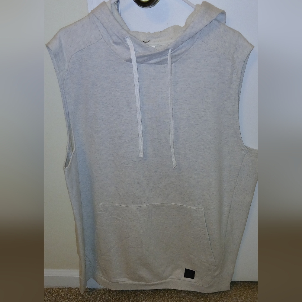 Men's Gray Sleeveless Hoodie